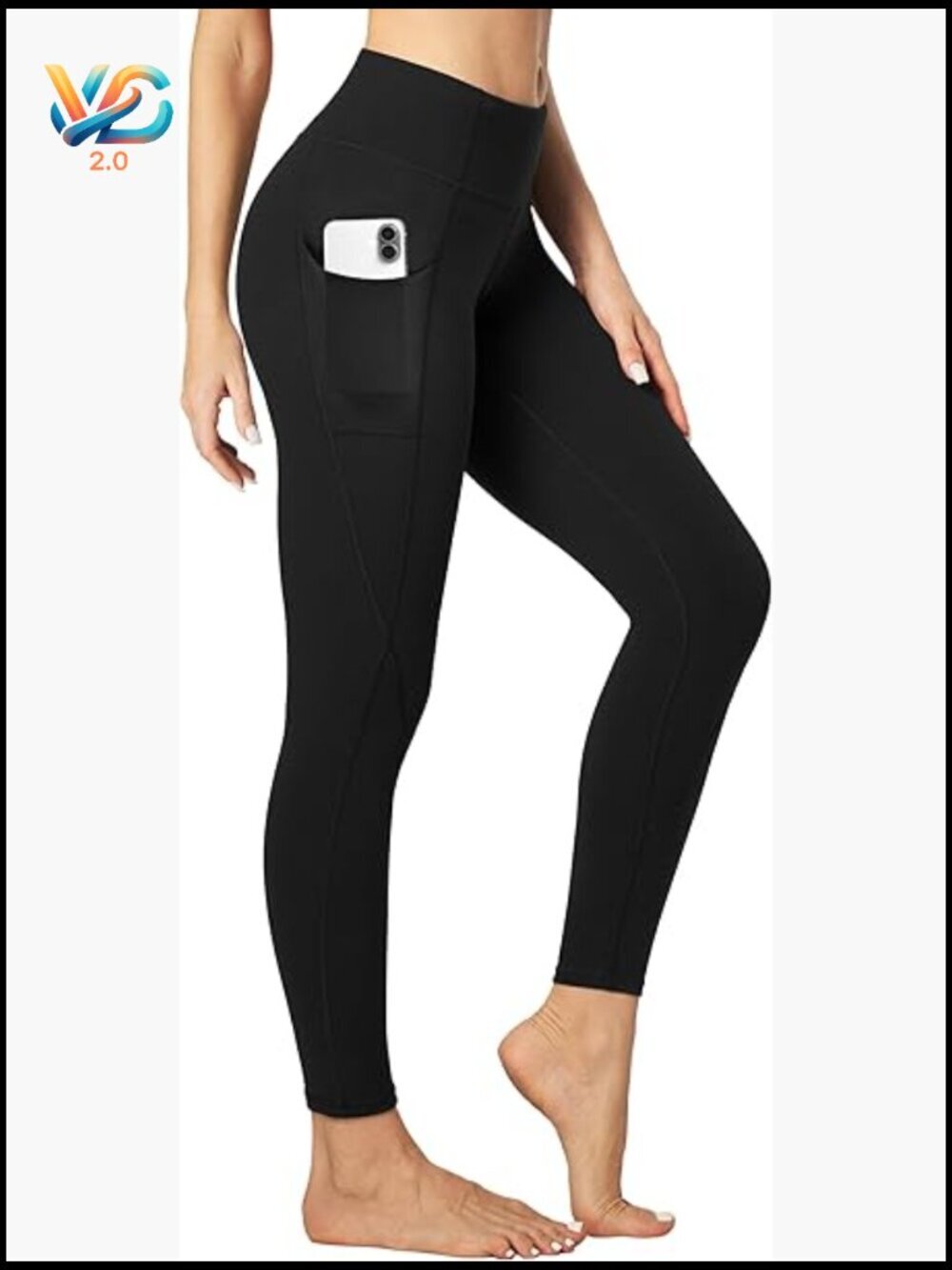 High Waisted Yoga Leggings with Pockets Tummy Control Compression Workout Pants